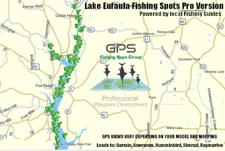 Lake Eufaula Fishing Map and Fishing Spots