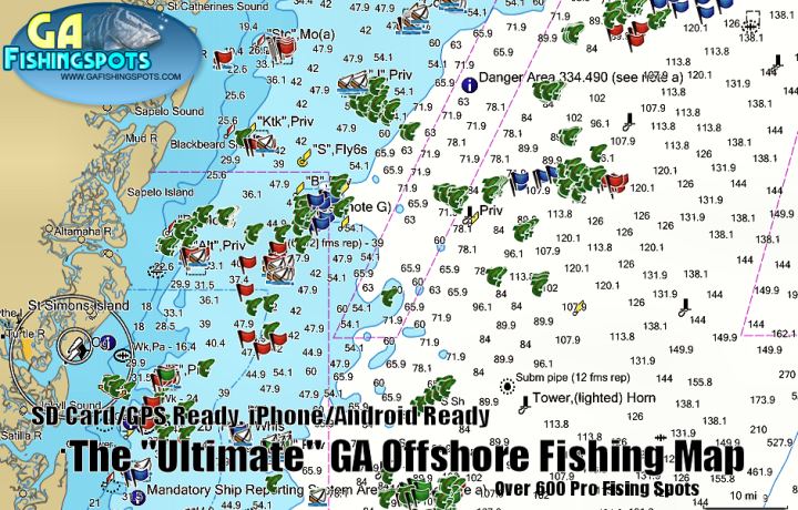 Top Spot N-229 Offshore Brunswick/Savannah Fishing Map