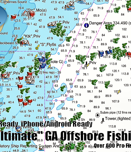 Ultimate Georgia Offshore GPS Fishing Spots Map
