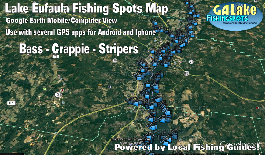 Lake Eufaula Fishing Map and Fishing Spots