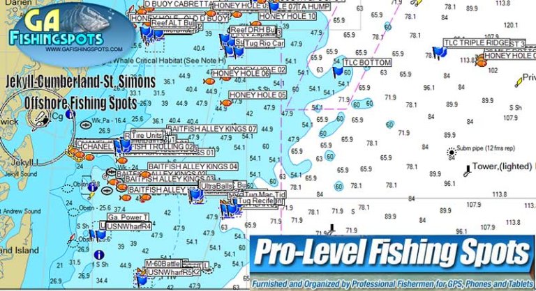 Jekyll Island Fishing Spots for GPS | Inshore & Offshore GPS Fishing Spots