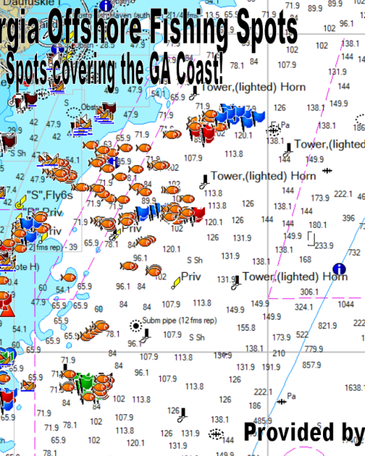Complete Georgia Offshore Fishing Spots GPS Map