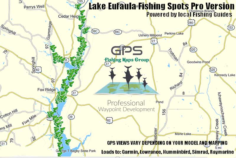 Lake Eufaula Fishing Map Lake Eufaula Fishing Map And Fishing Spots