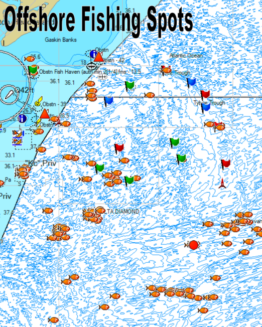 Ossabaw Island Offshore Fishing Spots - Georgia Fishing Spots for GPS