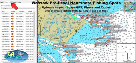 Wassaw Island Fishing Spots and Fishing Map