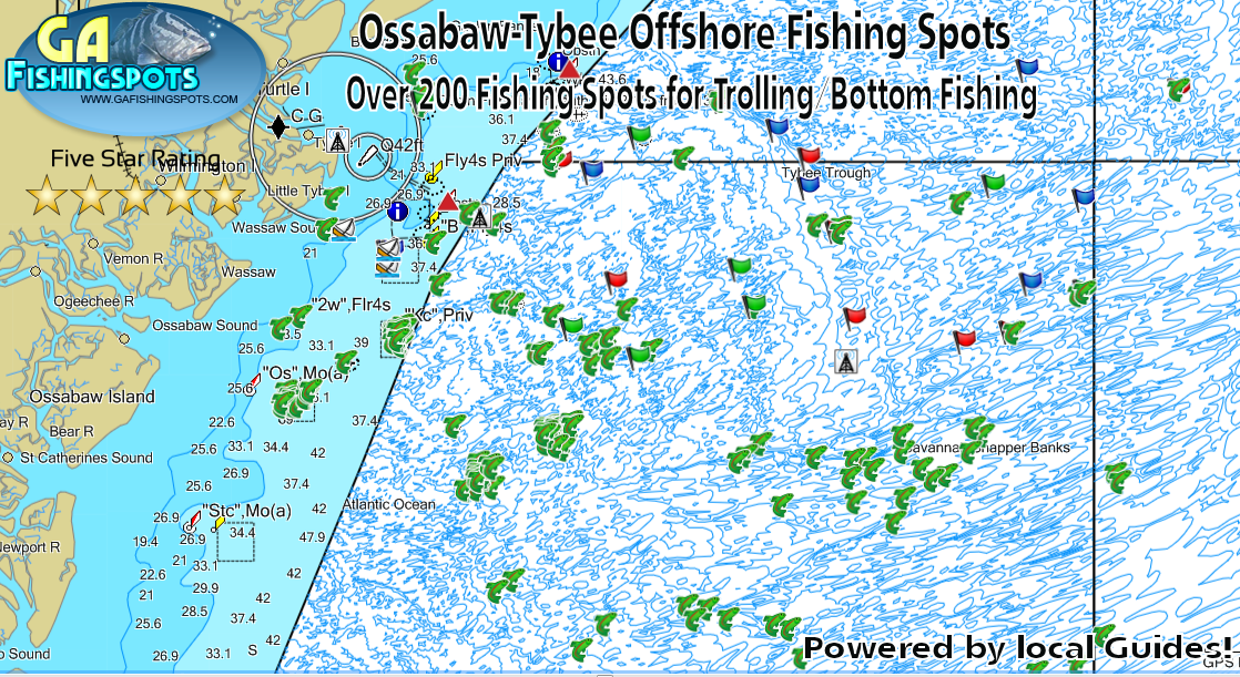Ossabaw Island, Wassaw Island and Tybee Island GPS Fishing Spots