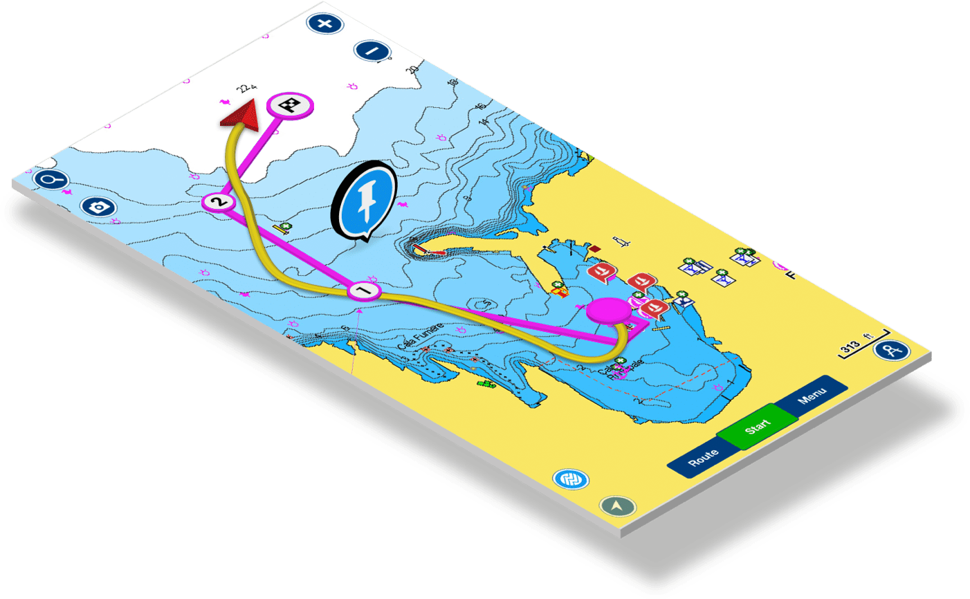 Use your fishing spots with the Navionics Boating app